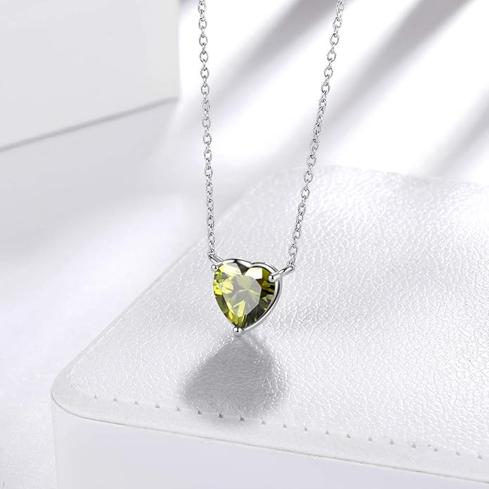 Aurora Tears 925 Sterling Silver 12 Birthstone Hearts Jewelry Women Crystal Wedding/Engagement/Bridal Heart Necklace/Earring/Ring/Bracelet Sets Jewellery