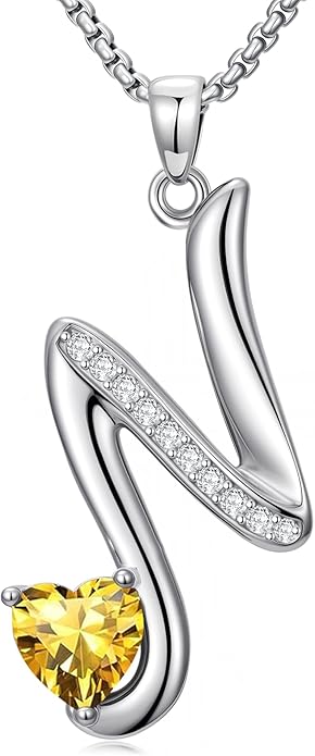 Christmas Gifts for Women Alphabet A to Z Initial Birthstone Pendant Necklaces for Women - 18k White Gold Plated Personalized Name Jewelry Valentine Mothers Day Birthday Gifts for Women Her Girlfriend