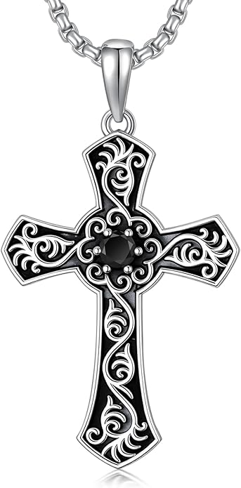 Cross Necklace for Men 925 Sterling Silver Celtic Cross Pendant Christian Jewelry Religious Christmas Gifts for Women