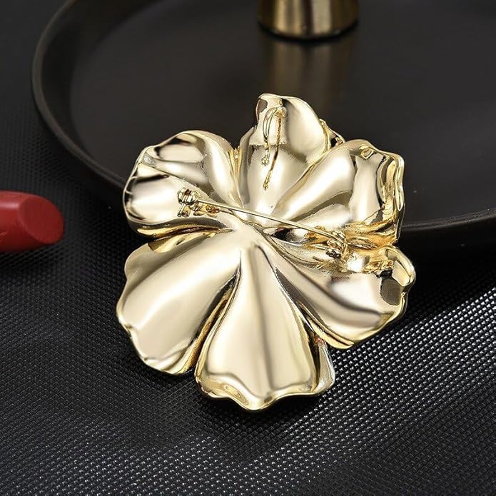 Flower Brooch Pin - Rhinestone Flower Pin 18k Gold Plated - Thanksgiving Day, Birthday, Wedding Gifts for Mom, Wife