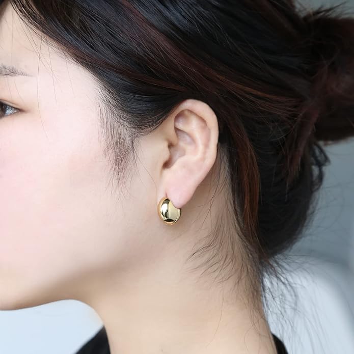 14K Gold Plated Hoop Earring Small Square Huggies Hoops For Women, Minimalist Cute Earrings for Women Girls Gift, gold silver rose gold black and CZ