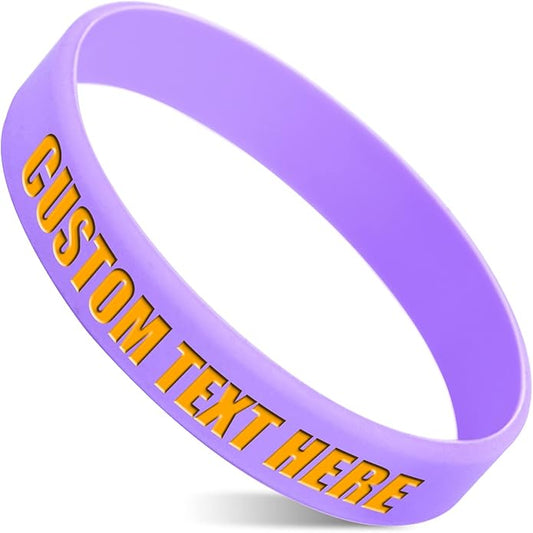 50 Custom Rubber Bracelets Personalized Silicone Wristbands Customized Bulk for Events, Support, Wedding, Awareness, Motivation Customizable