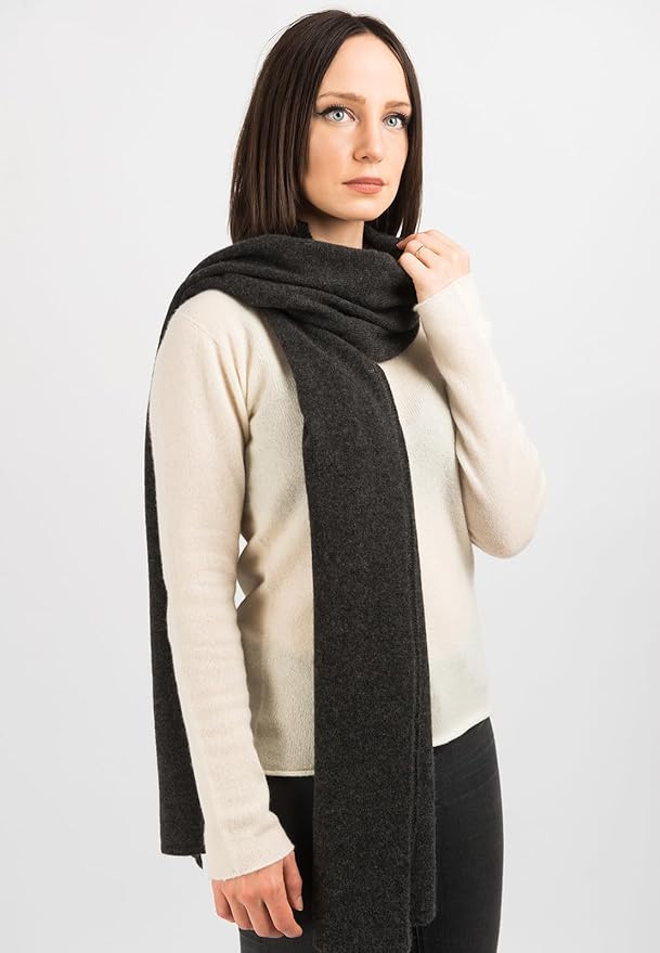 Dalle Piane Cashmere - 100% Cashmere Scarf - Made in Italy - Winter Neck Warmer (14" x 77") - Christmas Gift