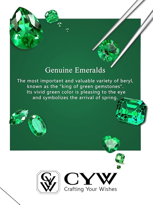CYW Moissanite/Ruby/Sapphire/Emerald Dainty Pendant Necklace for Women, Novelty Design, Really Authentic Solid 925 Sterling Silver, 16"/18"/20" Adjustable, Birthday Anniversary Valentines Gift