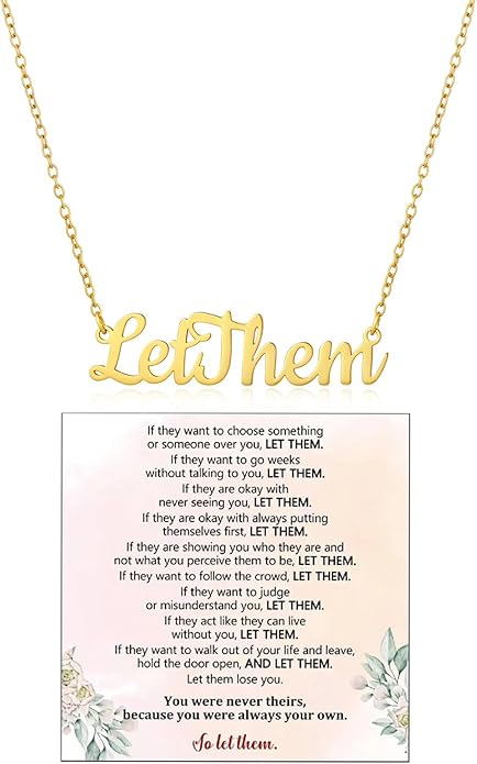 DivaGlamz Let Them Necklace For Women, Self Worth Motivation Statement Stainless Steel Necklaces To My Daughter/Best Friend Inspirational Gifts Jewelry