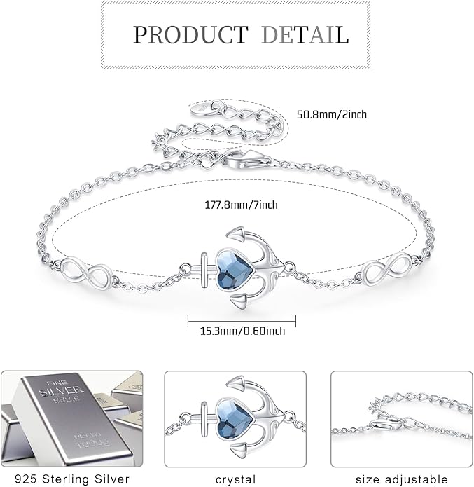 925 Sterling Silver Evil Eye Bracelets Infinity Adjustable Bracelet for Women Mother Wife Girlfriend Jewelry Gift