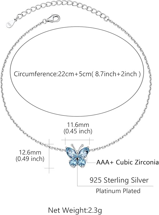 Custom4U Personalized Infinity Ankle Bracelets for Women 925 Sterling Silver Anklet Bracelet Endless Love Symbol Birthstone Charm Adjustable Foot Chain Jewelry Mothers Day Gifts for Mom Wife Women Her