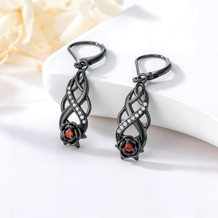 JUSTKIDSTOY Witches Knot Earrings for Women 925 Sterling Silver Nudo De Bruja Dangle Leverback Earrings Celtic Jewelry Halloween Birthday Gift
