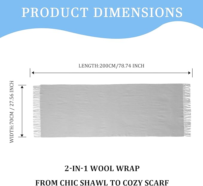 Temminc Winter Scarf for Women - Soft Warm Pashmina Shawl Wrap, Lightweight Fashion Blanket Travel Shawl, Solid Color Scarf