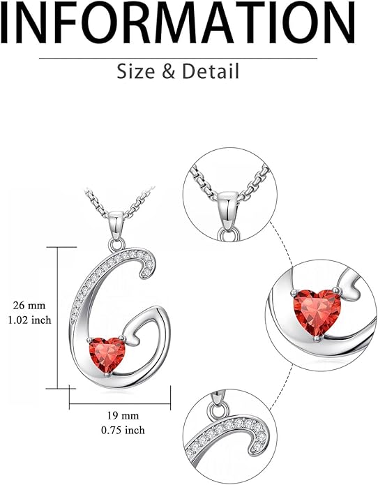 Christmas Gifts for Women Alphabet A to Z Initial Birthstone Pendant Necklaces for Women - 18k White Gold Plated Personalized Name Jewelry Valentine Mothers Day Birthday Gifts for Women Her Girlfriend