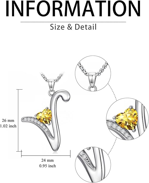 Christmas Gifts for Women Alphabet A to Z Initial Birthstone Pendant Necklaces for Women - 18k White Gold Plated Personalized Name Jewelry Valentine Mothers Day Birthday Gifts for Women Her Girlfriend