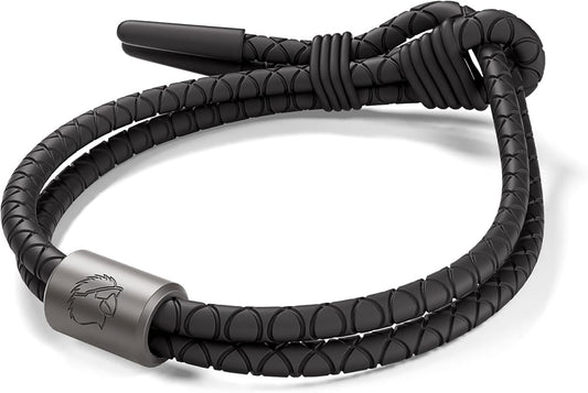 Rowdy Parrot The Driftwood FlexTech Adjustable Silicone Rope Bracelet: Waterproof, Sweatproof, Sunproof, Minimalist Surf, Golf Jewelry for Men - One Size Fits All