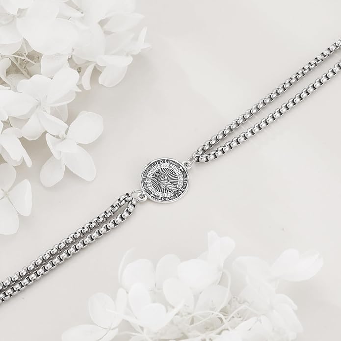 YFN Patron Saint Bracelet Sterling Silver Religious Protector Bracelet Jewelry Gift for Women Men