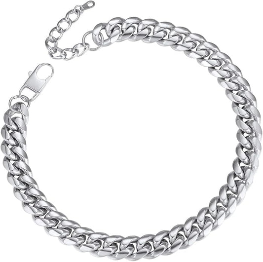 ChainsPro Chunky Miami Cuban Link Chains for Men,Stainless Steel Cuban Chain Necklace,4.8/6/10/14mm Width,No Tarnish& Thick Hip Hop Jewelry,18-30 inch Length, Black/Gold Plated/Silver,Send Gift Box