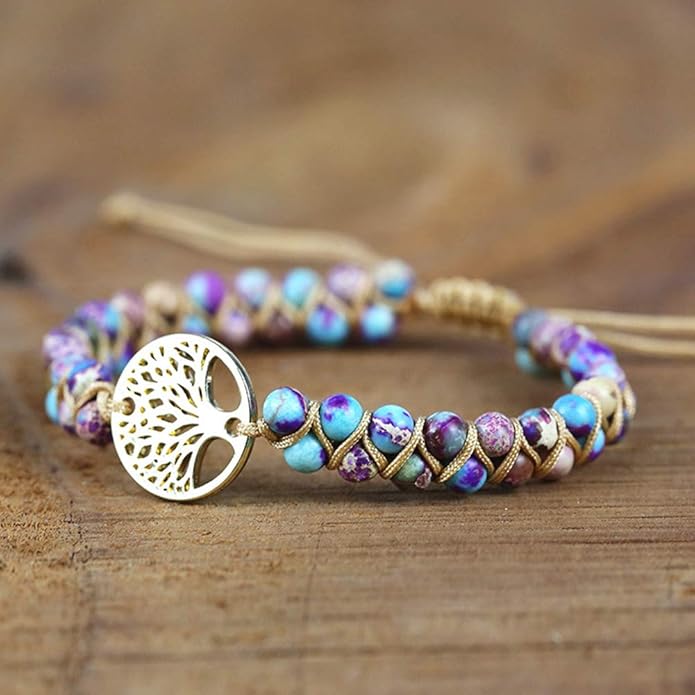 ZOSOJONA Boho Handmade Natural Stone Wrap Bracelets Turquoises Crystal Beads Bracelet Jewelry