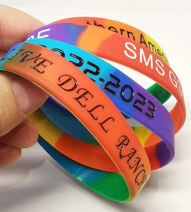 50 Custom Rubber Bracelets Personalized Silicone Wristbands Customized Bulk for Events, Support, Wedding, Awareness, Motivation Customizable