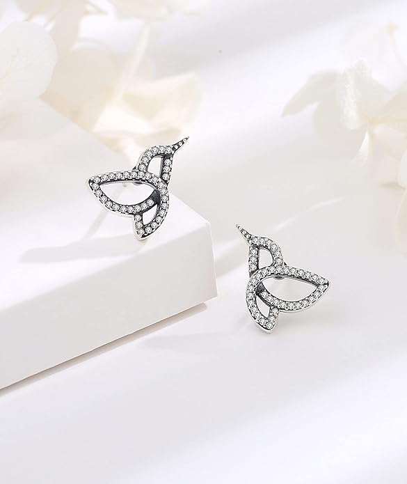 INFUSEU Sterling Silver Cute Stud Earrings Cat Frog Mushroom Bunny, Small Gifts for Women Teen Girls Animal Lovers