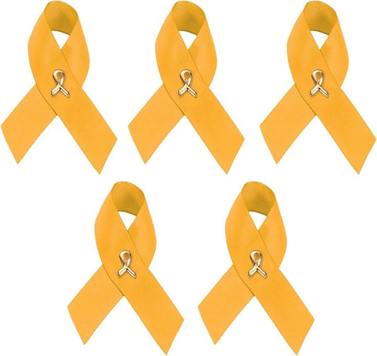1/2/5/10/25/50/100pcs Satin Awareness Ribbon Pins (Pick your color), for Cancer & Disease Awareness, Bulk Quantities for Fundraising, Events, Gift Giving