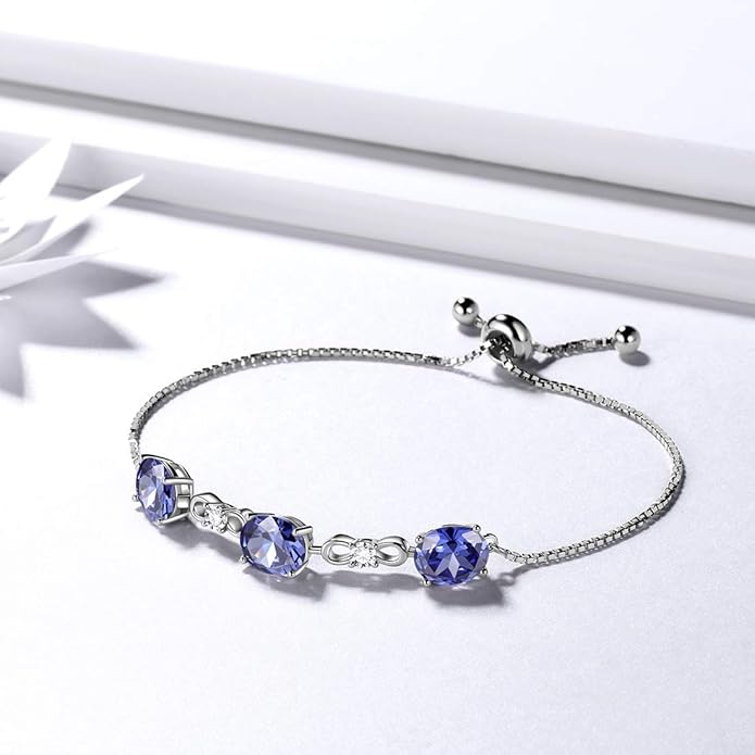 Aurora Tears 925 Sterling Silver 12 Birthstones Necklace/Earring/Ring/Bracelet Women Birthstone Pendant Crystal Fashion Birthday Jewelry Christmas Gift for Girls Women