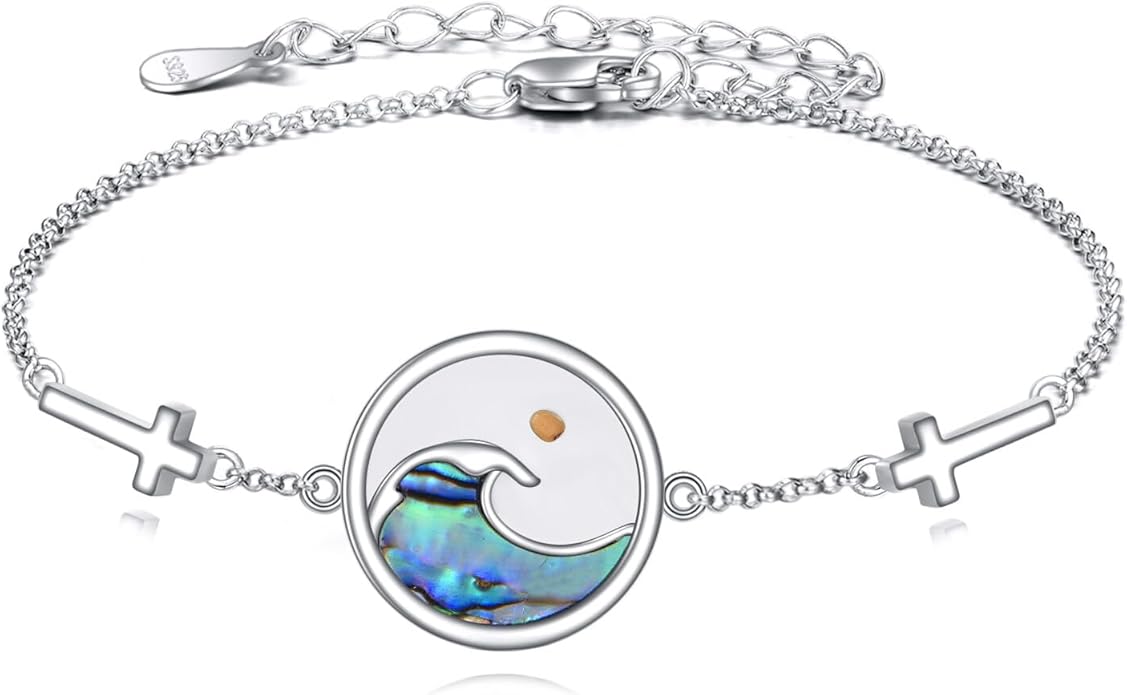 AOBOCO Mustard Seed Bracelet S925 Sterling Silver Mountain Cross Bracelets Christmas Christian Faith Jewelry Mothers Day Birthday Gifts for Mom