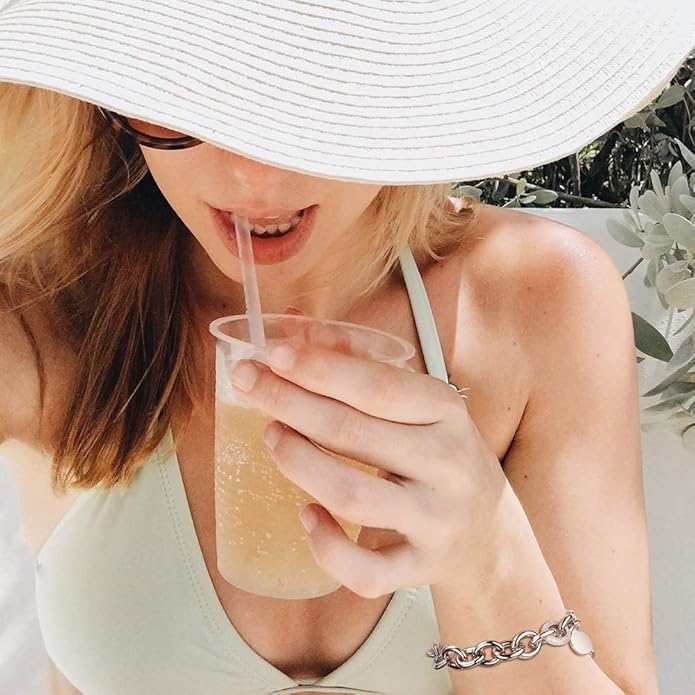 CIUNOFOR Multiple Selection Link Bracelet Designer Brand Inspired Antique Women Jewelry Cable WireVintage Valentine's Day Wide Cuban Curb Link Bracelet Stainless Steel Adjustable Chain for Men and Unisex adults.