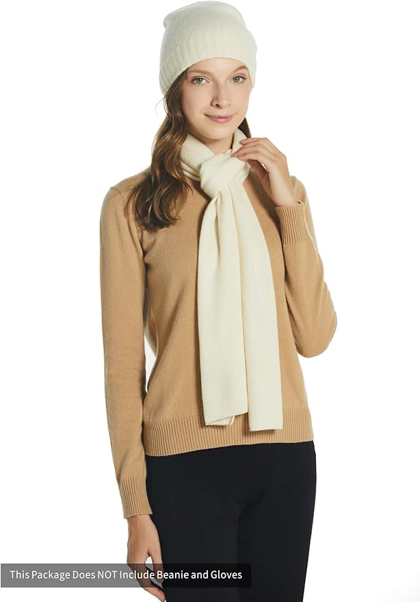 EURKEA 100% Cashmere Winter Scarf in Solid Colors with Gift Box for Women, Warm & Soft & Lightweight, Gift Ready
