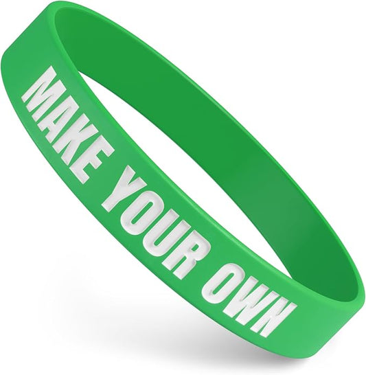 Custom Wristbands For Events, Fundraisers & Promotions | Add Text, Icons, & Logos | Bulk Rubber Bracelets | Classic 1/2” | 100% Silicone