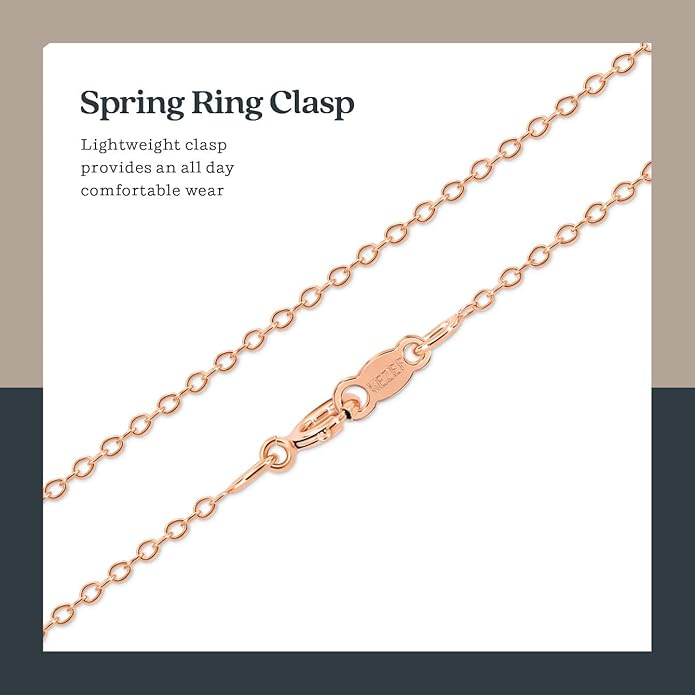 KEZEF 1mm 925 Sterling Silver Necklace for Women | 16-36 inch long Silver, 18k Gold, Rose Gold Necklaces for Women - Made In Italy Real Cable Chain Jewelry | Dainty cadena de plata s925 para mujer