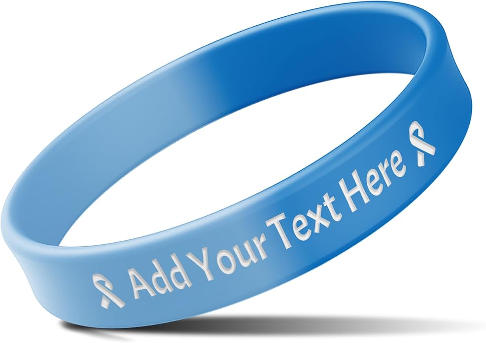 Custom Rubber Bracelets with Text Logo Clipart Customizable Bracelet Personalized 1/2 Inch Silicone Wristbands for Awareness, Events, Support, Promotions