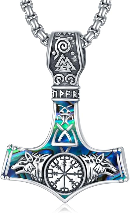 KoyeKei Viking Necklace for Men 925 Sterling Silver Viking Norse Pagan Jewelry Gifts for Women