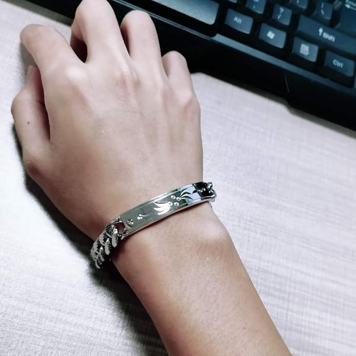 Dankadi Fashion Men Silver Jewelry Classic Bracelet 100% 925 Sterling Silver Exquisite Carving Totem Bracelet 10 MM 7-10 inches Italy Design Cuban Chain Gifts
