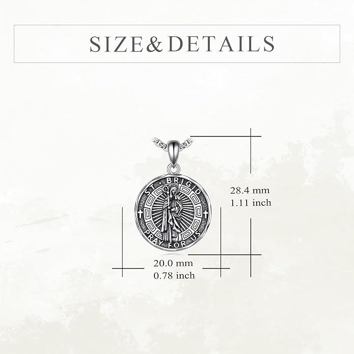 YFN Patron Saint Necklace Sterling Silver Amulet Medal Pendant Religious Protector Jewelry Gifts for Women Men