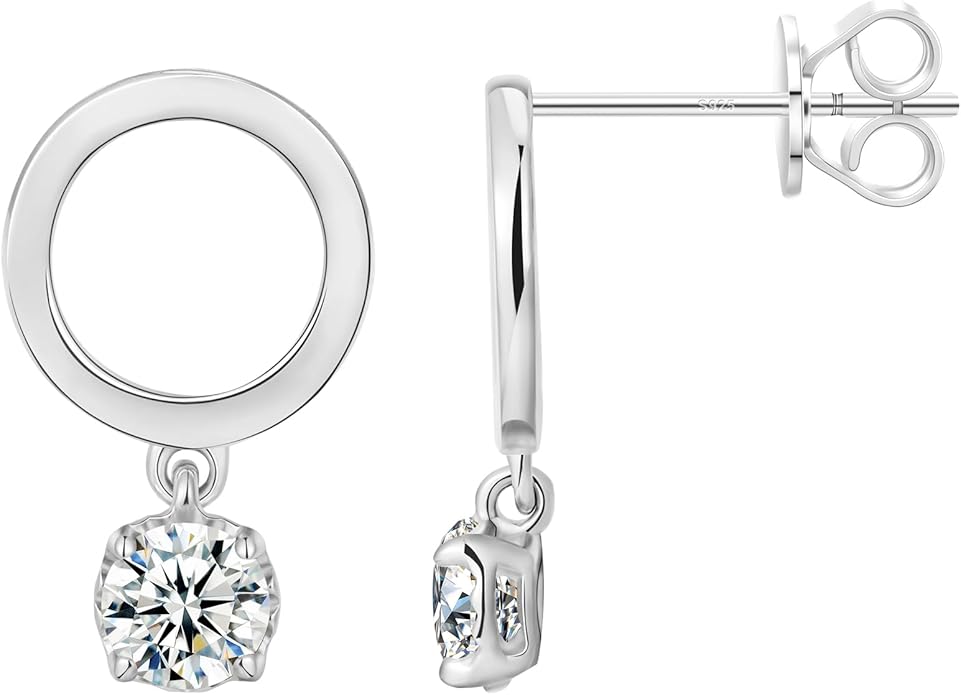 18K Yellow/White Gold Plated Silver Earring With 0.60 TCW Lab Grown Diamonds/Emerald/Blue Sapphire/Moissanite, Earrings For Women, Gift For Her Jewelry For Women Comes With Gift Box