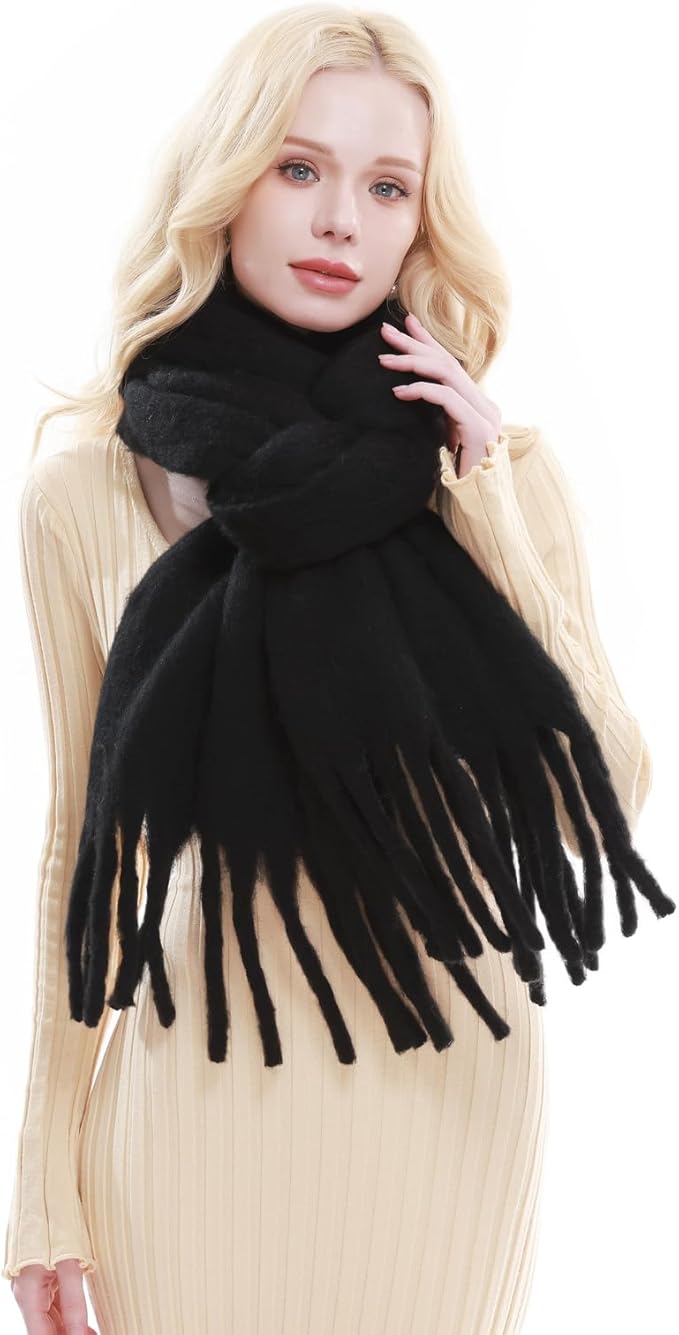 RIIQIICHY Chunky Scarf for Women Winter Warm Thick Scarves Oversized Blanket Scarf