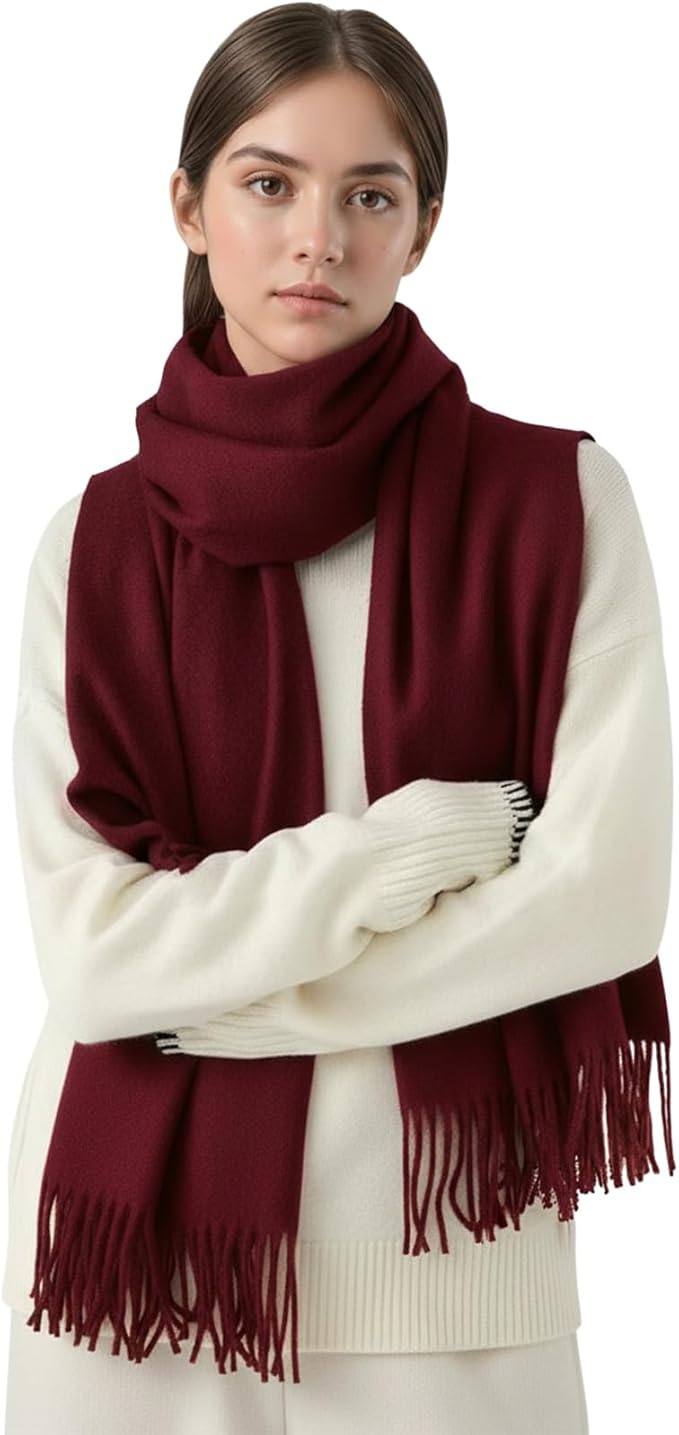 FLEESOFT Winter Wool Scarf Shawl -Thick Oversized Pashmina Shawl Wrap,Soft Warm Winter Scarves,Travel Blanket Scarf for Women