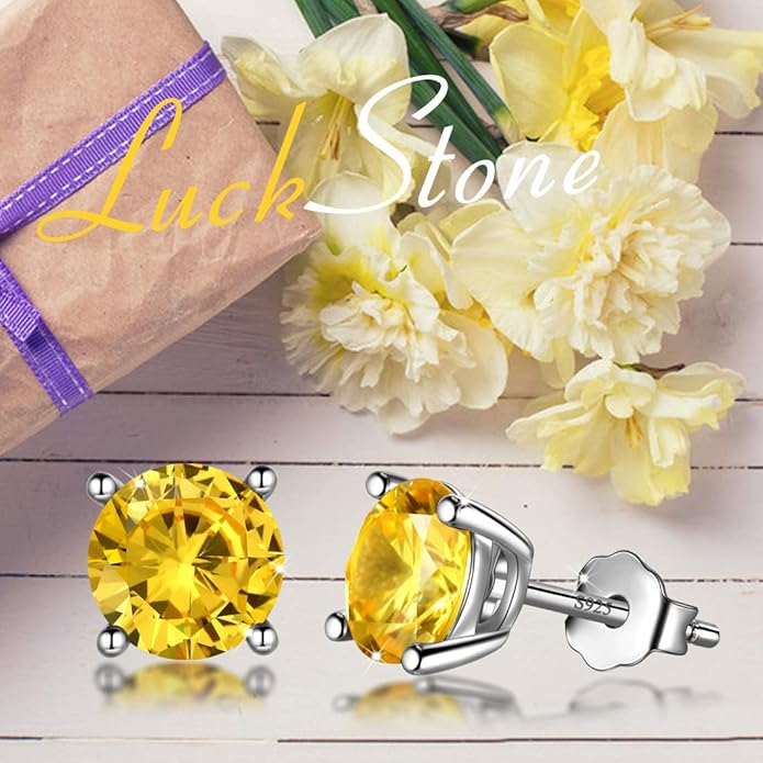 Aurora Tears 925 Sterling Silver 12 Birthstones Necklace/Earring/Ring/Bracelet Women Birthstone Pendant Crystal Fashion Birthday Jewelry Christmas Gift for Girls Women