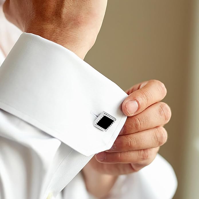 Dannyshi Cufflinks for Men Classic Wedding Business Shirt Cuff Links Set Gifts with Box