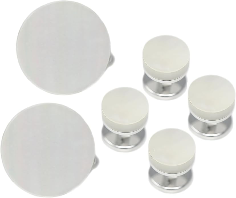 MENDEPOT Men Formal Wear Dress Shirt Cufflinks And Studs Set With Box Wedding Groom Groomsmen Gift