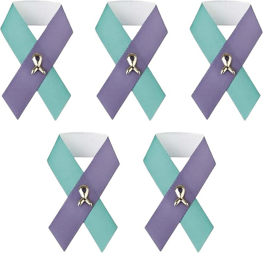 1/2/5/10/25/50/100pcs Satin Awareness Ribbon Pins (Pick your color), for Cancer & Disease Awareness, Bulk Quantities for Fundraising, Events, Gift Giving