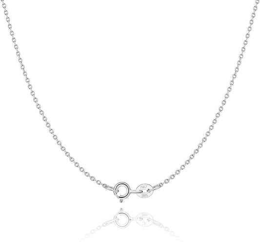 925 Sterling Silver Chain Necklace for Women Girls 1.2mm Cable Chain Italian Thin Silver Chain Super Sturdy & Lasting Shiney 16/18/20/22/24 Inch