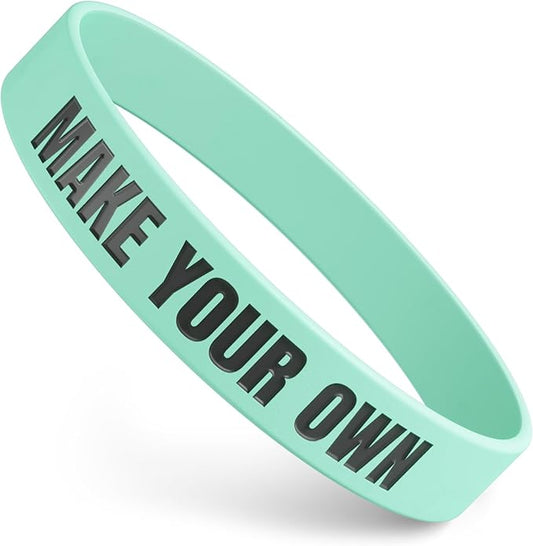 Custom Wristbands For Events, Fundraisers & Promotions | Add Text, Icons, & Logos | Bulk Rubber Bracelets | Classic 1/2” | 100% Silicone