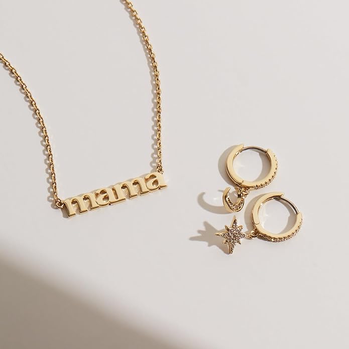 Ana Luisa Huggie Hoop Earrings - Solitaire Pendant Charm Earring - Dainty Hoop Pendant Earrings in 14K Gold Plated and Silver Rhodium Plated - Hypoallergenic, Water-Resistant, and Tarnish-Free