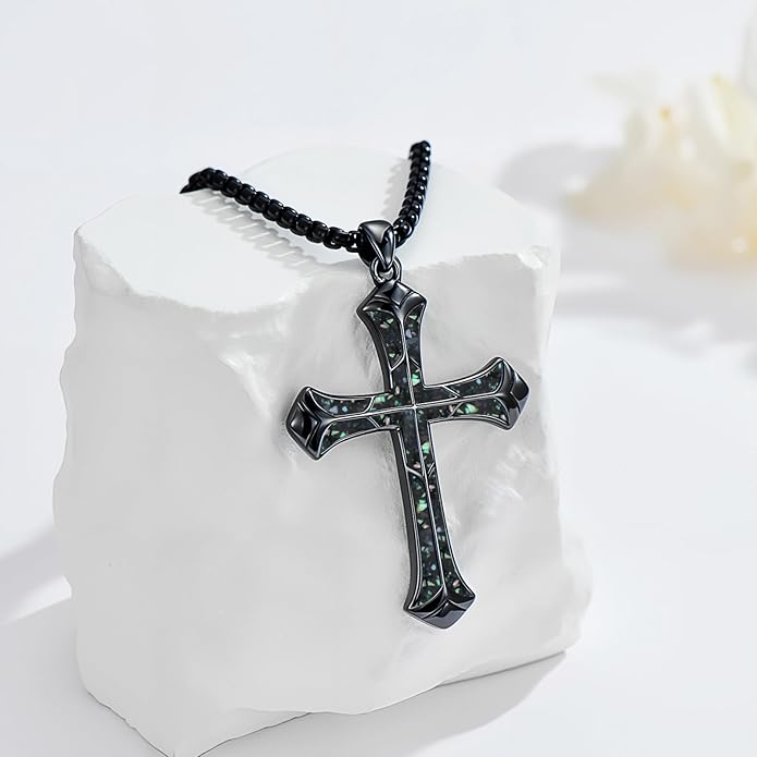 Cross Necklace for Men 925 Sterling Silver Celtic Cross Pendant Christian Jewelry Religious Christmas Gifts for Women