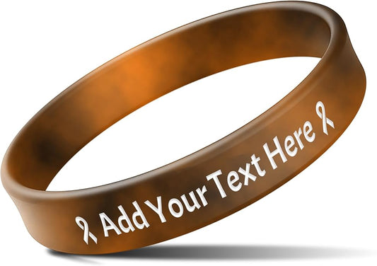 Custom Rubber Bracelets with Text Logo Clipart Customizable Bracelet Personalized 1/2 Inch Silicone Wristbands for Awareness, Events, Support, Promotions