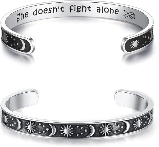 TONY & SANDY Inspirational Bracelets for Women Teen Girls Personalized Gifts for Daughter Granddaughter Mom Sister Friends Stainless Steel Engraved Cuff Birthday Easter Christmas