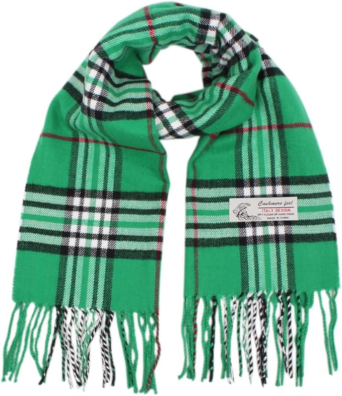 TZ Promise Tartan Plaid Cashmere Feel Classic Soft Luxurious Winter Scarf For Men Women