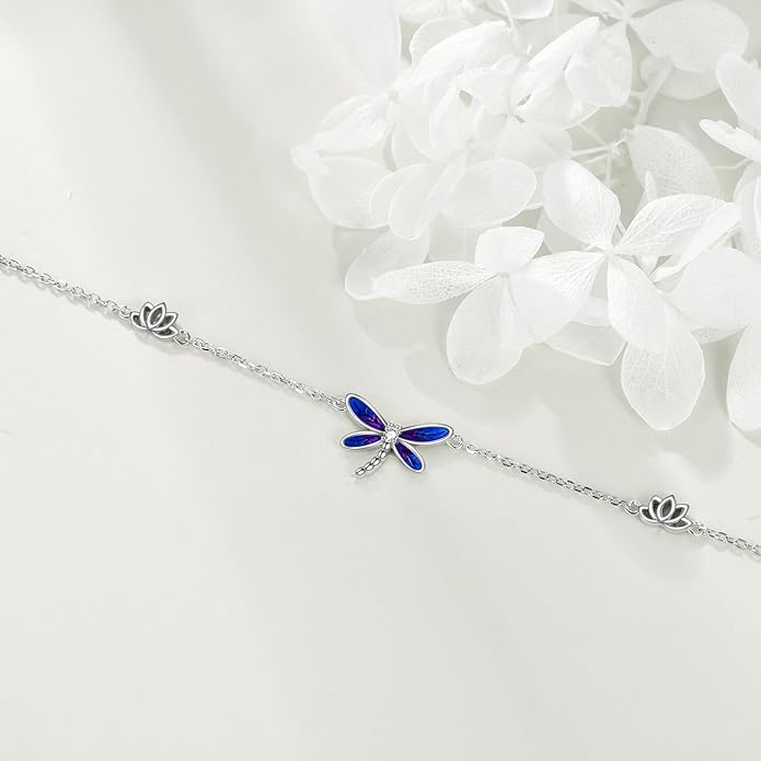 925 Sterling Silver Anklet for Women Dragonfly/Butterfly/Sea Turtles/Mermaid/Infinity/Hamsa Hand Adjustable Chain Ankle Bracelets Jewelry