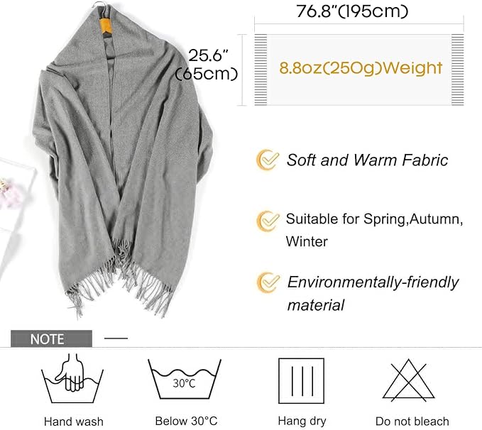 FURTALK Winter Scarf for Women Pashmina Shawl Wraps Soft Warm Fashion Blanket Scarves Gifts