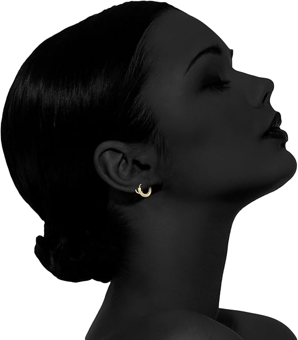 Spiral Hoop Twist Double Earrings - 14K Helix Spiral Earrings, Double Piercing Earrings, Faux Double Hoop Earrings, Tiny Twist Earrings for Women