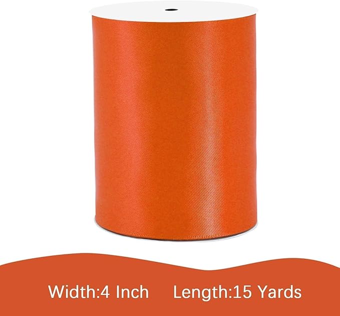 LEEQE Torrid Satin Ribbon 4 inch X 15 Yards Polyester Ribbon for Gift Wrapping Very Suitable for Weddings Party Hair Bow Invitation Decorations and More